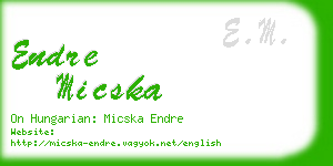 endre micska business card